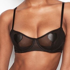 Victorias Secret Fuax leather heart unlined uplift bra